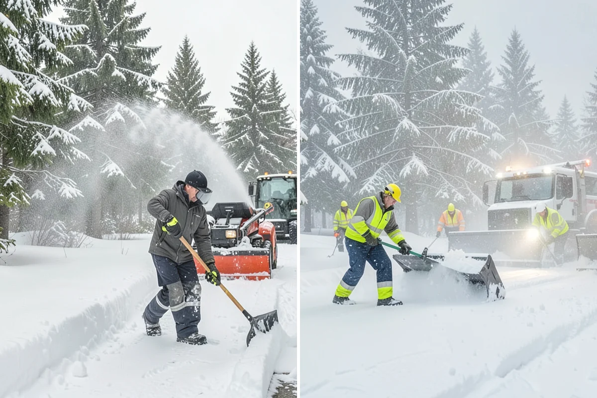 Hand Snow Removal in La Conner, Skagit County, WA - We survey the terrain and surfaces to be cleared