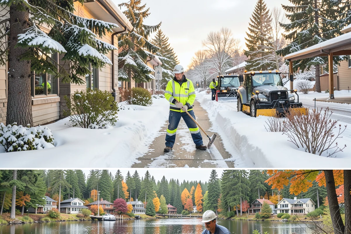 Hand Snow Removal in La Conner, Skagit County, WA - Arrange hand removal in autumn so sensitive areas are covered from the first lowland freeze.