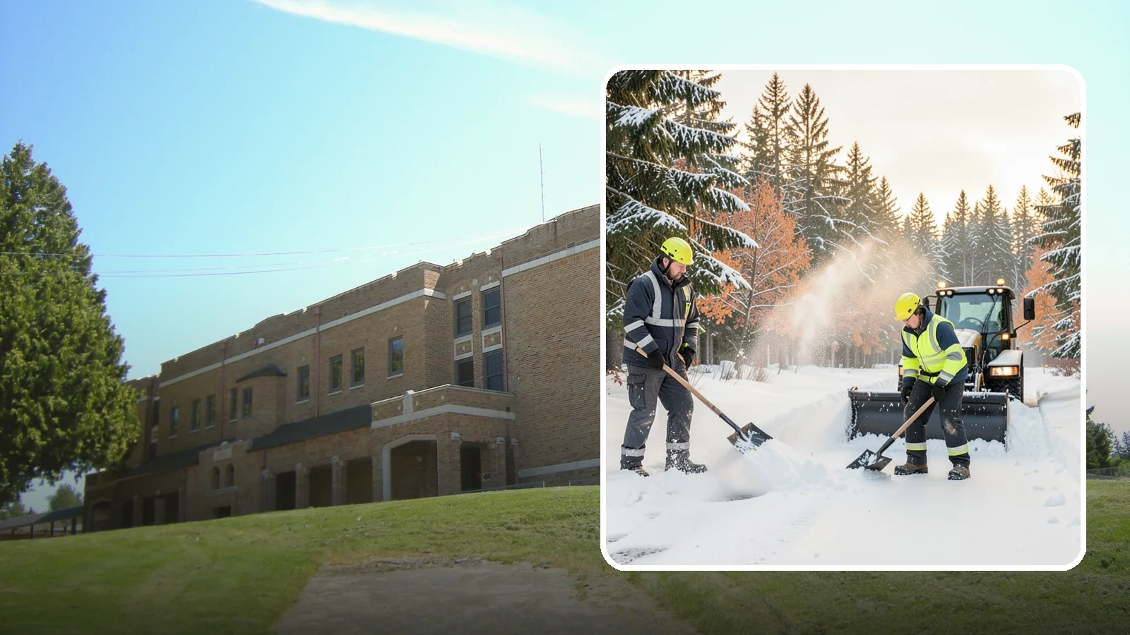 Hand Snow Removal in Maple Valley, King County, WA - We remove snow entirely by hand on properties where equipment cannot go or finishes must be preserved.