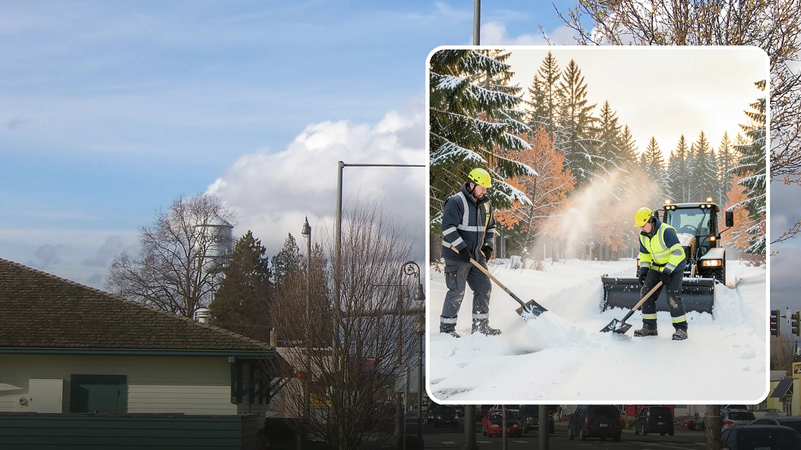 Hand Snow Removal in Marysville, Snohomish County, WA - We remove snow entirely by hand on properties where equipment cannot go or finishes must be preserved.