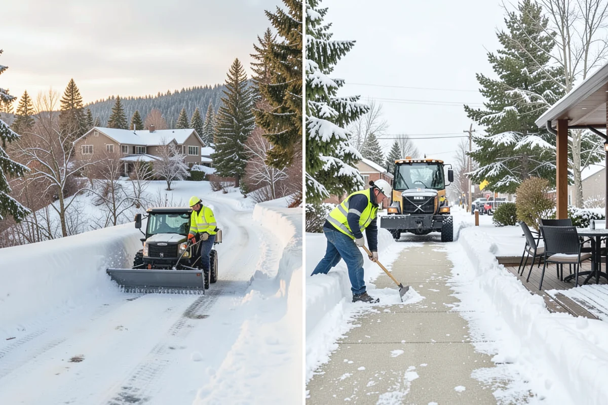 Hand Snow Removal in Medina, King County, WA - We survey the terrain and surfaces to be cleared