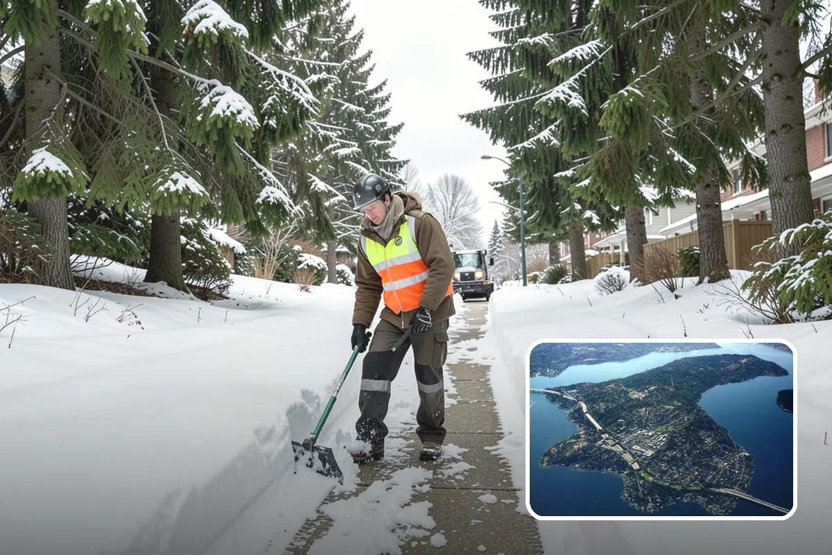 Hand Snow Removal in Mercer Island, King County, WA - Works where no machine can safely operate