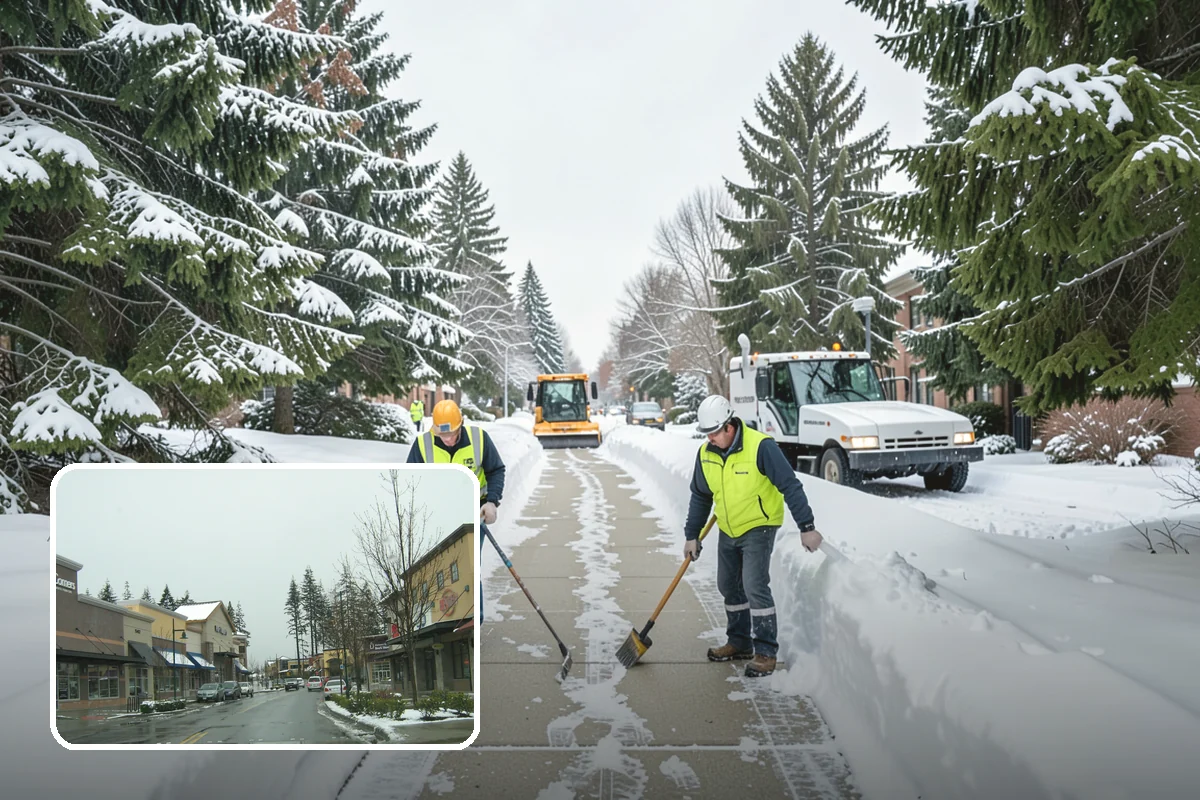 Hand Snow Removal in Mill Creek, Snohomish County, WA - Works where no machine can safely operate