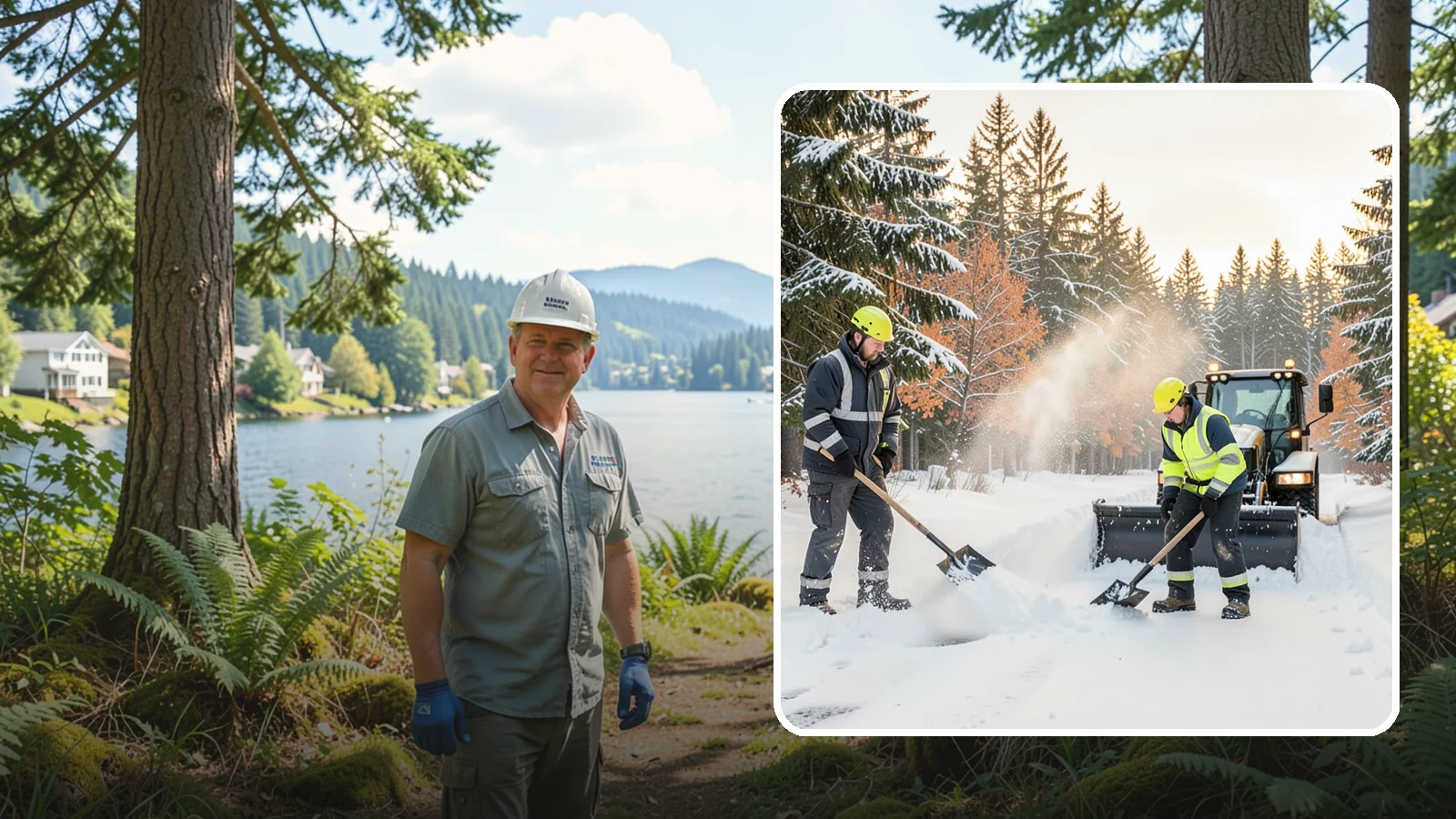 Hand Snow Removal in Milton, King County, WA - We remove snow entirely by hand on properties where equipment cannot go or finishes must be preserved.