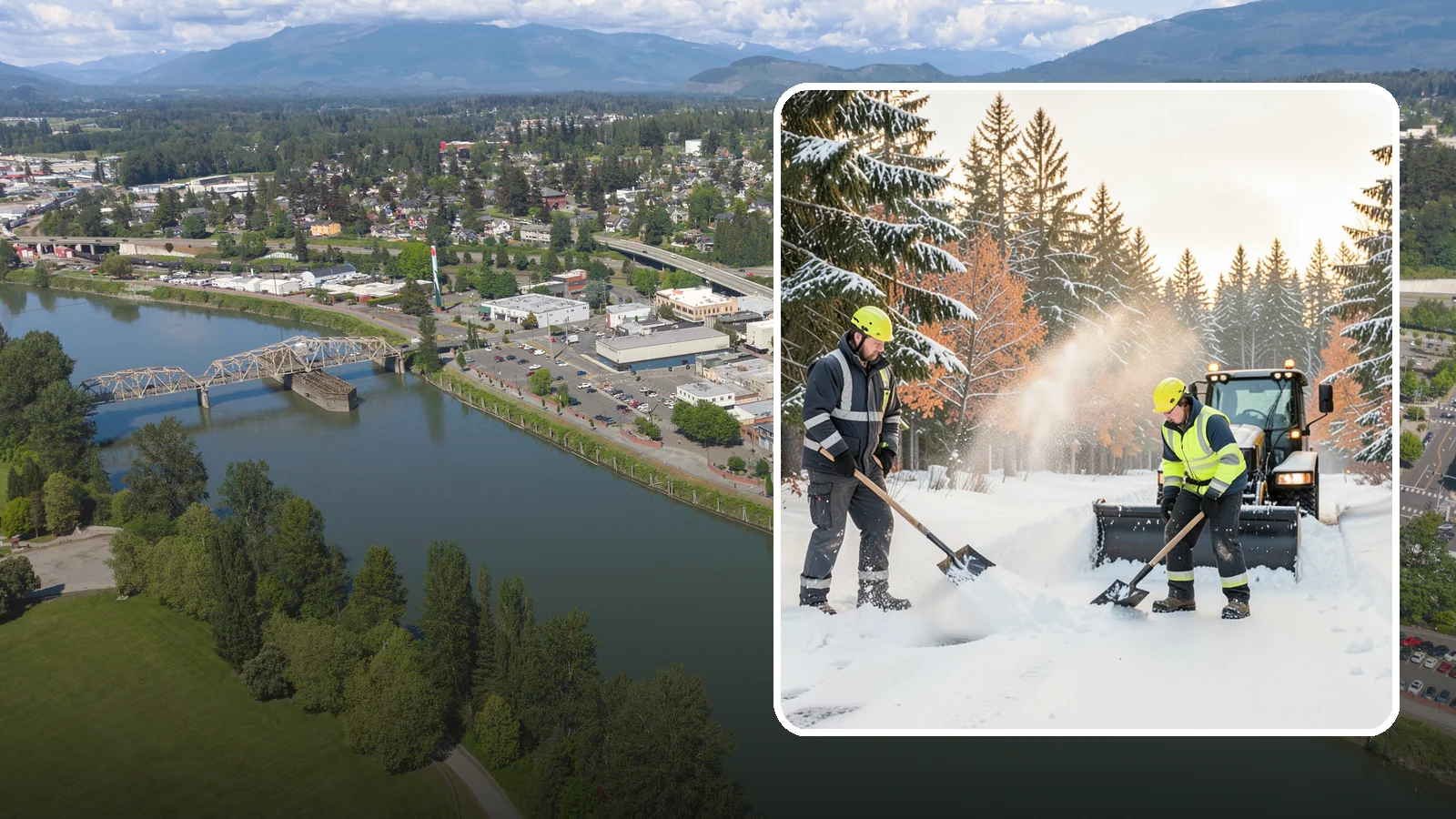 Hand Snow Removal in Mount Vernon, Skagit County, WA - We remove snow entirely by hand on properties where equipment cannot go or finishes must be preserved.