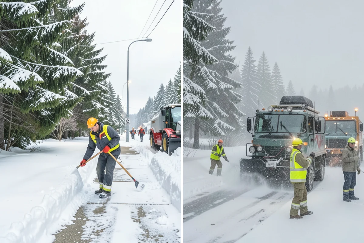 Hand Snow Removal in Mukilteo, Snohomish County, WA - We survey the terrain and surfaces to be cleared