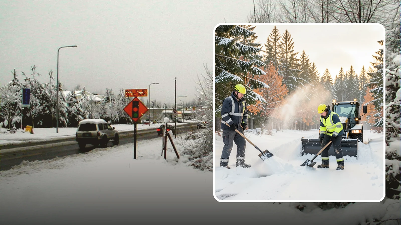 Hand Snow Removal in Newcastle, King County, WA - We remove snow entirely by hand on properties where equipment cannot go or finishes must be preserved.