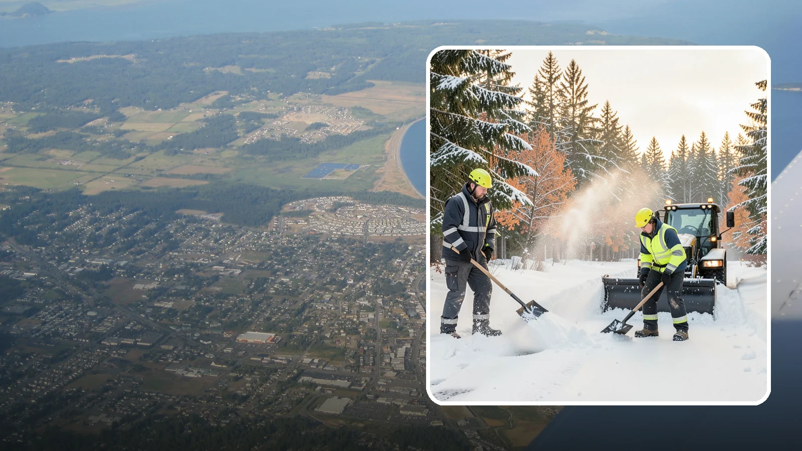 Hand Snow Removal in Oak Harbor, Island County, WA - We remove snow entirely by hand on properties where equipment cannot go or finishes must be preserved.