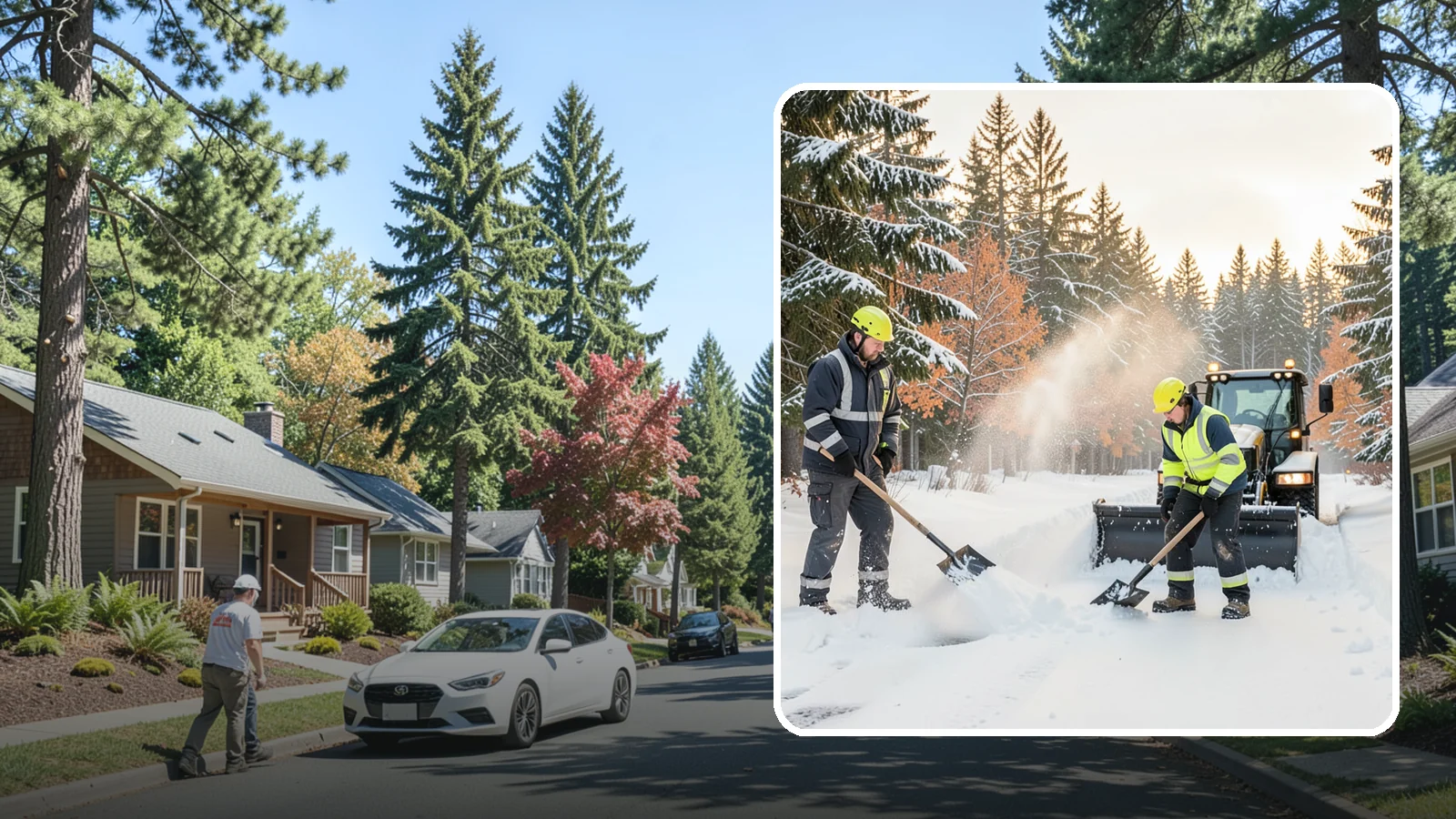 Hand Snow Removal in Orting, Pierce County, WA - We remove snow entirely by hand on properties where equipment cannot go or finishes must be preserved.