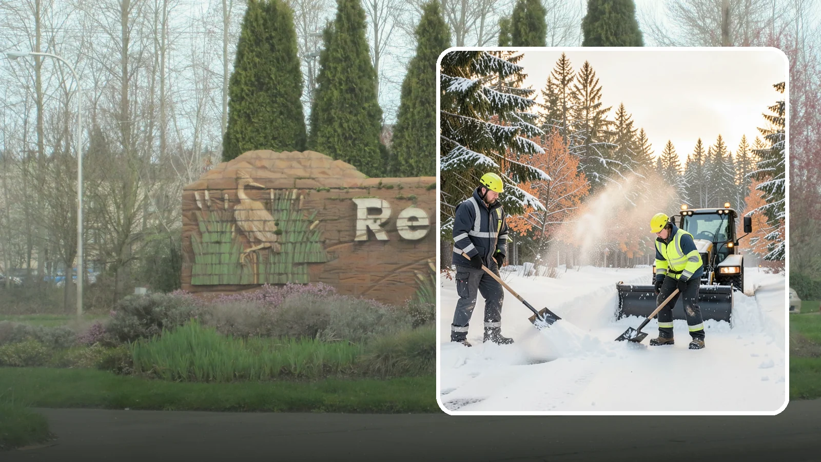 Hand Snow Removal in Renton, King County, WA - We remove snow entirely by hand on properties where equipment cannot go or finishes must be preserved.
