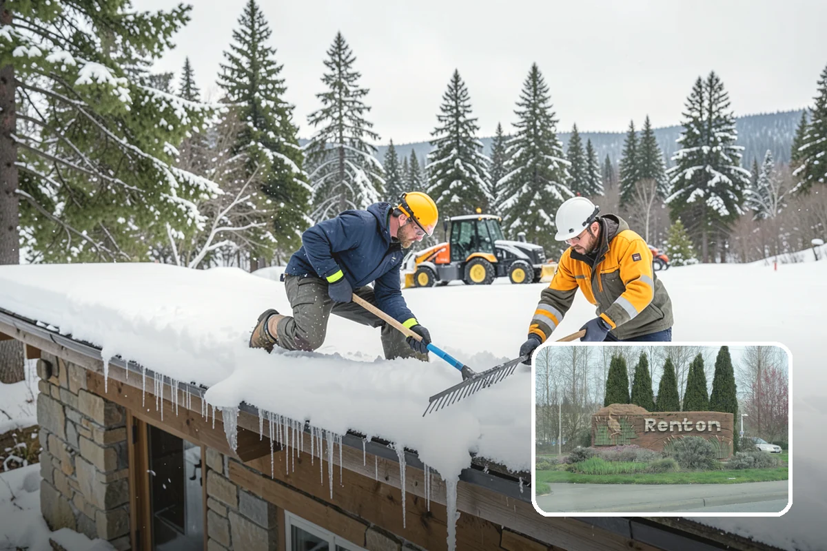 Hand Snow Removal in Renton, King County, WA - Works where no machine can safely operate