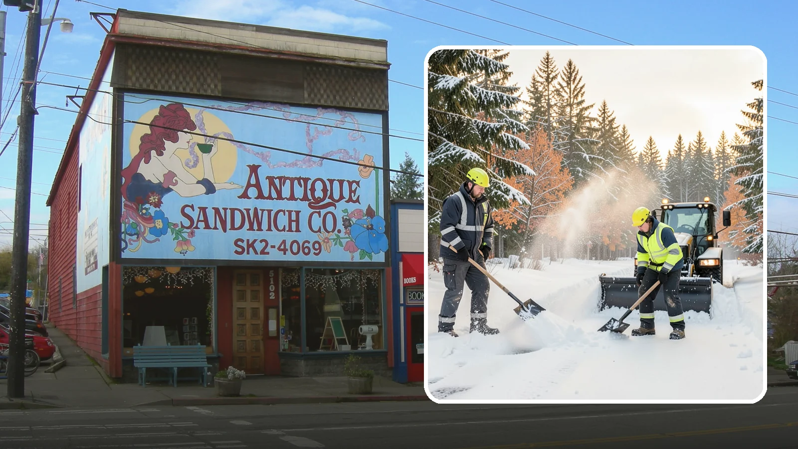 Hand Snow Removal in Ruston, Pierce County, WA - We remove snow entirely by hand on properties where equipment cannot go or finishes must be preserved.