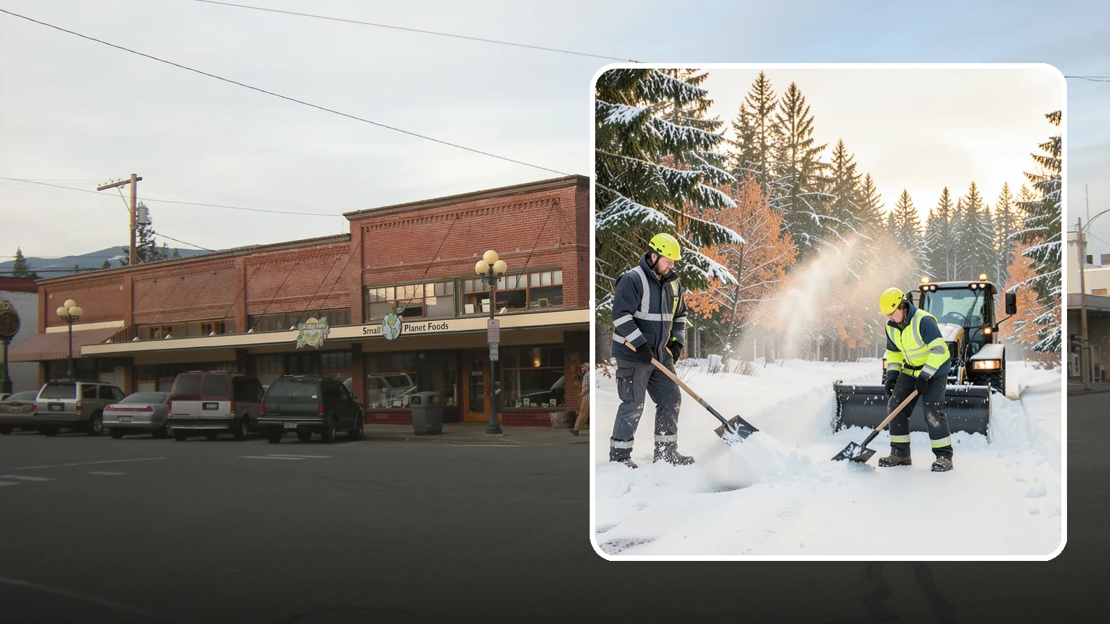 Hand Snow Removal in Sedro-Woolley, Skagit County, WA - We remove snow entirely by hand on properties where equipment cannot go or finishes must be preserved.