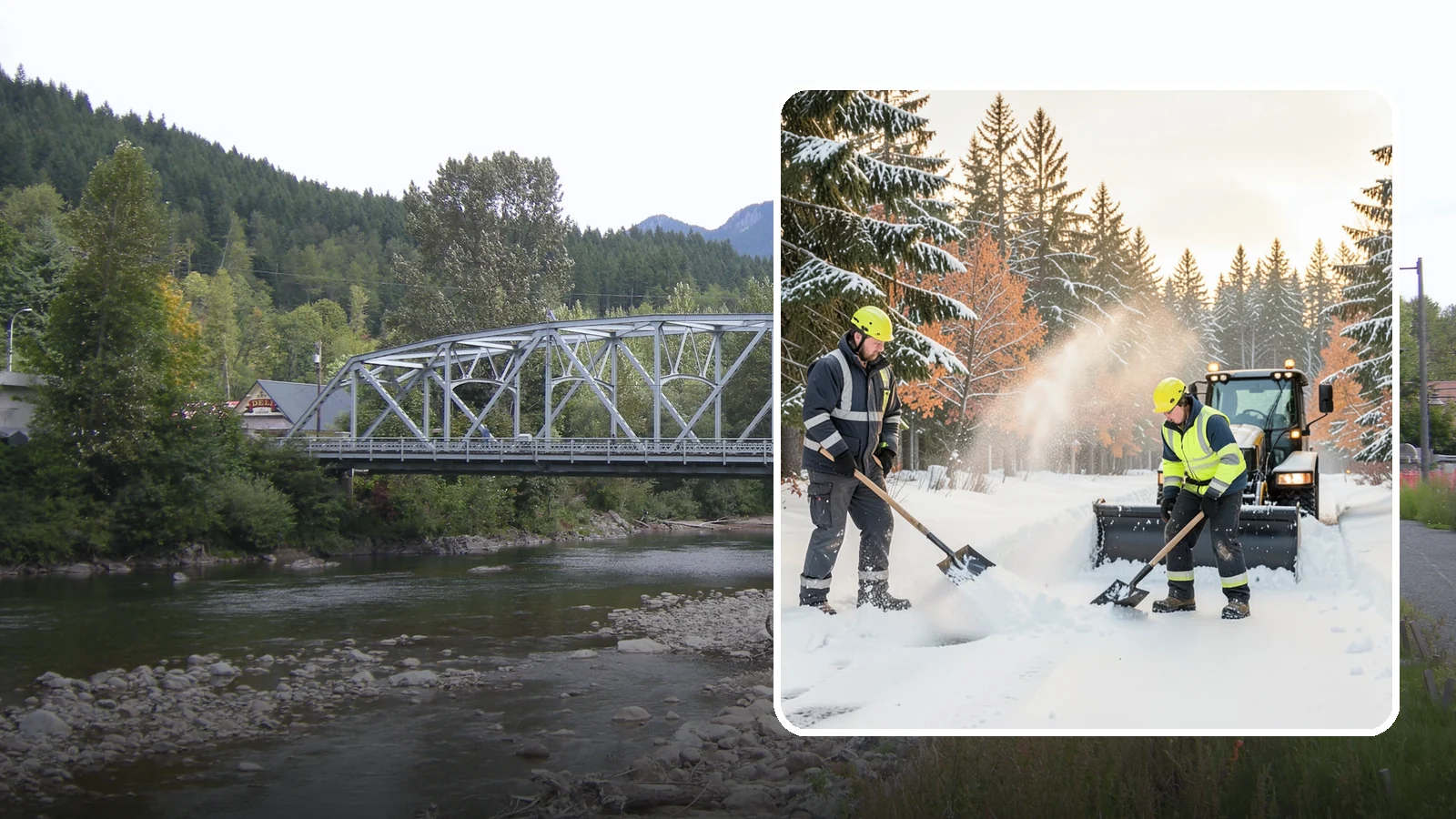 Hand Snow Removal in Skykomish, King County, WA - We remove snow entirely by hand on properties where equipment cannot go or finishes must be preserved.