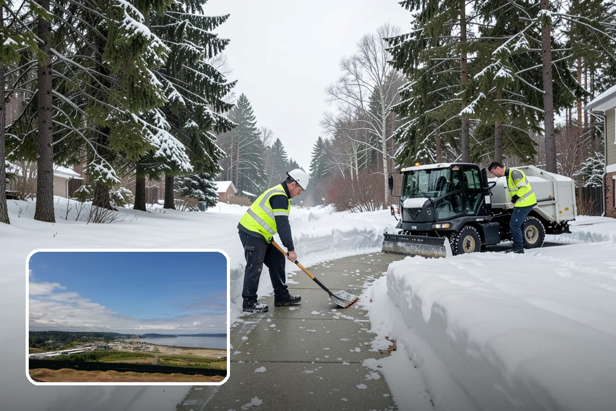 Hand Snow Removal in University Place, Pierce County, WA - Works where no machine can safely operate