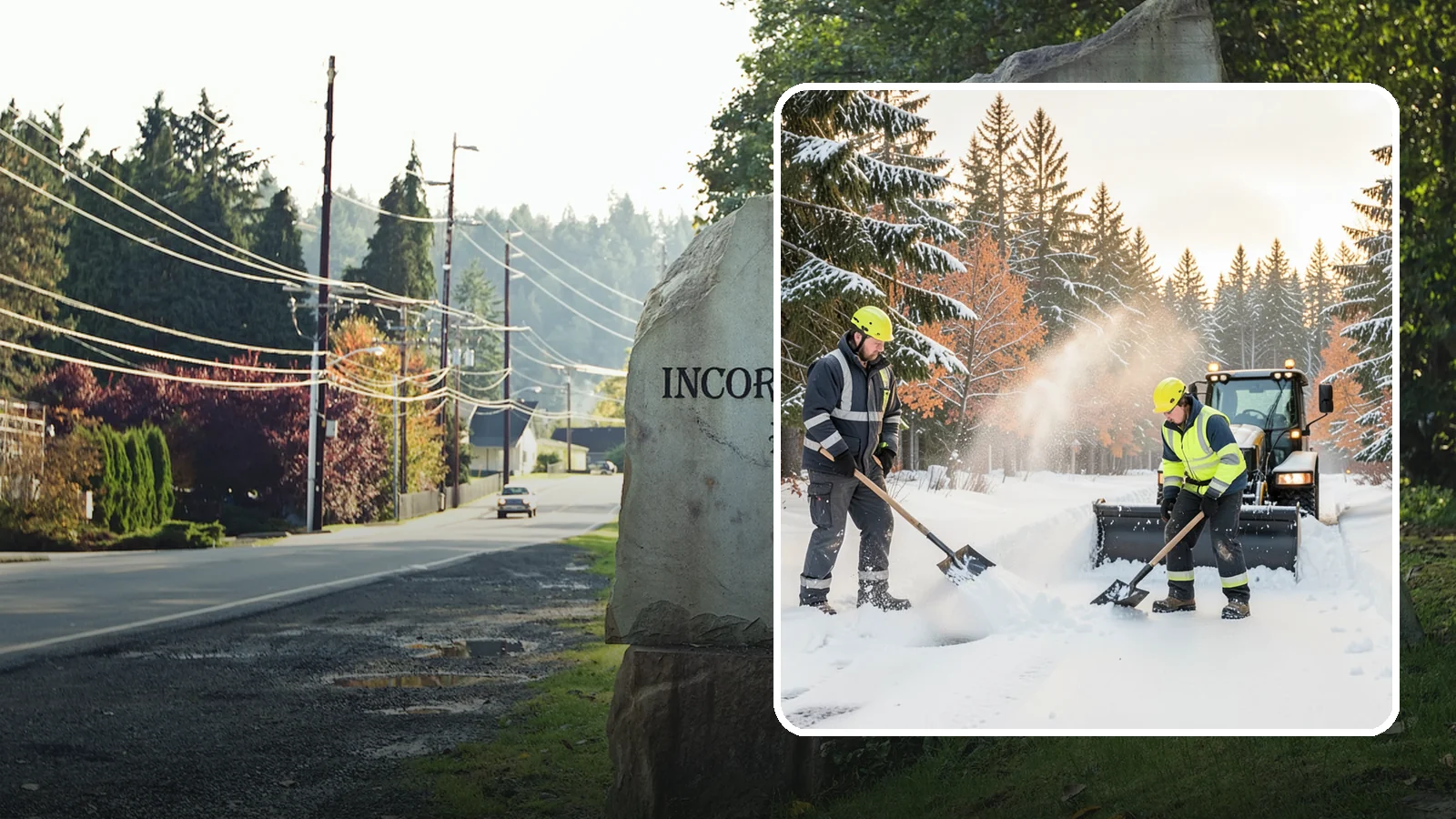Hand Snow Removal in Wilkeson, Pierce County, WA - We remove snow entirely by hand on properties where equipment cannot go or finishes must be preserved.