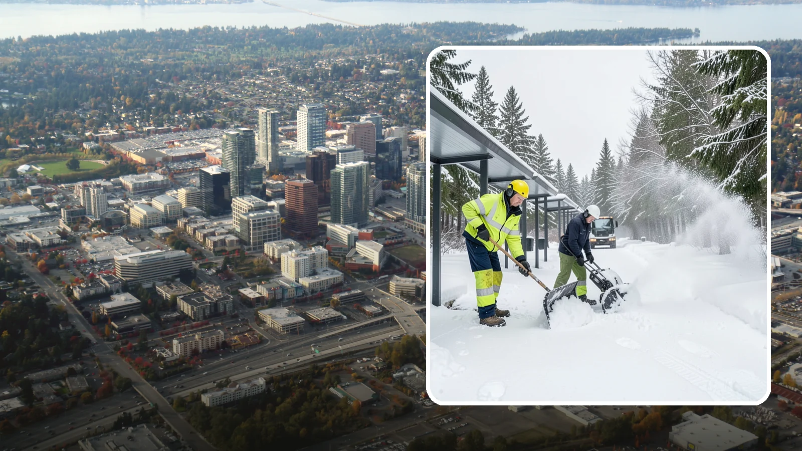 Handicap Parking Clearing in Bellevue, King County, WA - We clear accessible parking stalls and their access aisles fully so they stay usable for Western Washington visitors all winter.