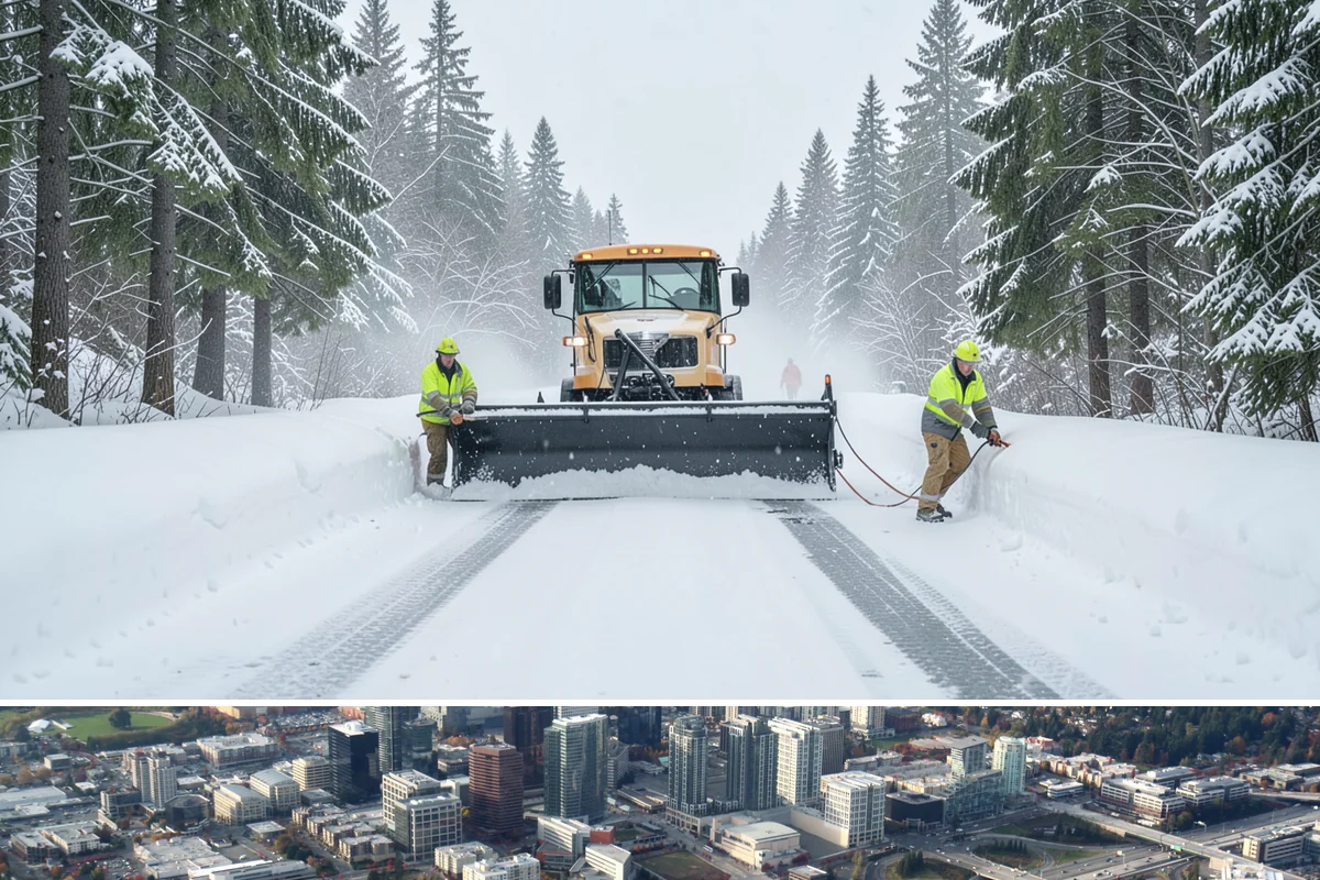 Handicap Parking Clearing in Bellevue, King County, WA - Cleared before business hours after each snow event across the winter season.