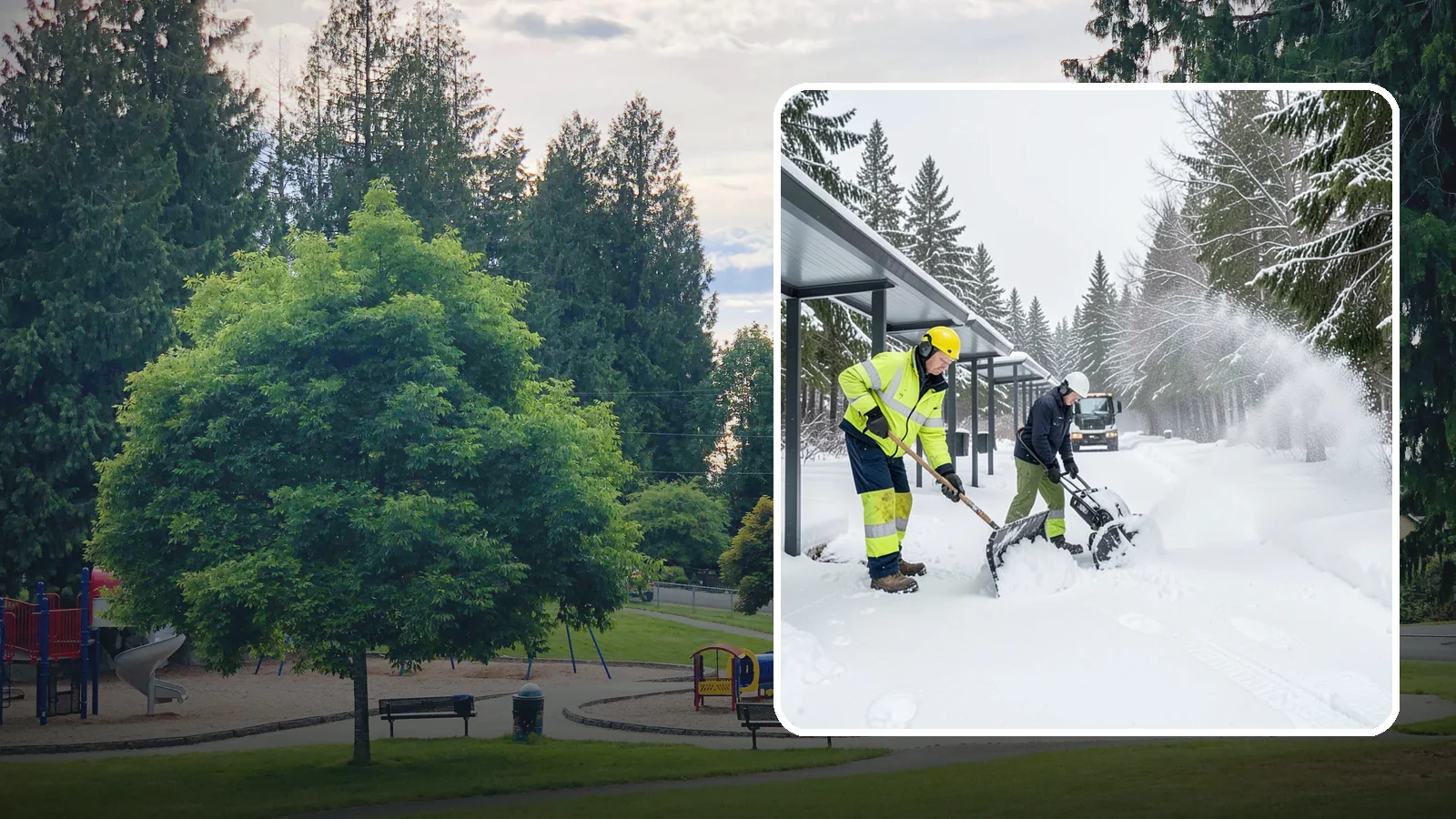 Handicap Parking Clearing in Bonney Lake, Pierce County, WA - We clear accessible parking stalls and their access aisles fully so they stay usable for Western Washington visitors all winter.