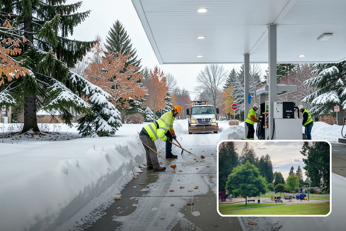 Handicap Parking Clearing in Bonney Lake, Pierce County, WA - Keeps accessible stalls truly usable in winter