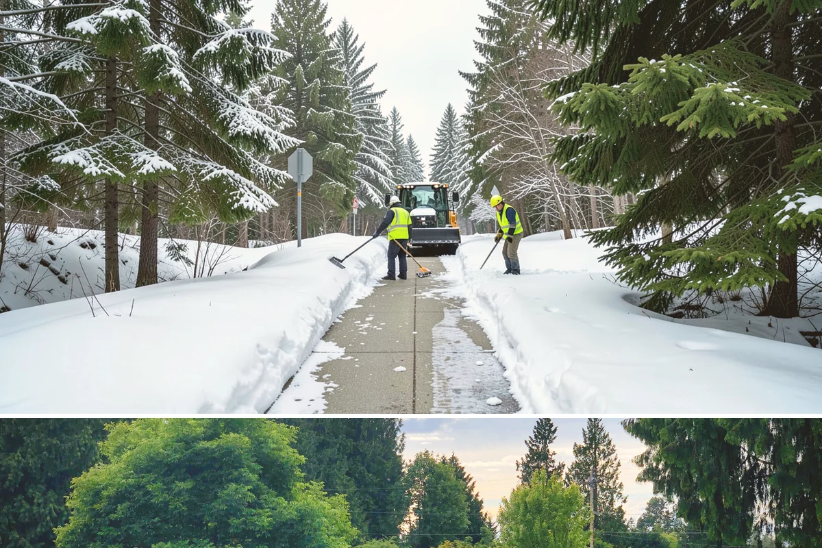 Handicap Parking Clearing in Bonney Lake, Pierce County, WA - Cleared before business hours after each snow event across the winter season.