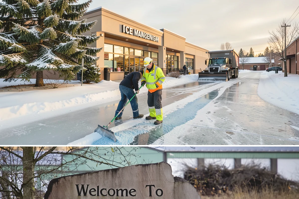 Handicap Parking Clearing in Buckley, Pierce County, WA - Cleared before business hours after each snow event across the winter season.