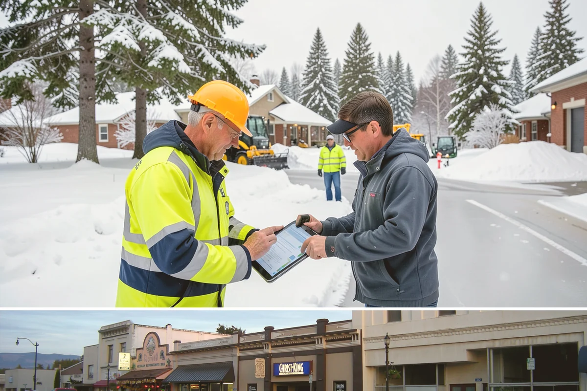Handicap Parking Clearing in Burlington, Skagit County, WA - Cleared before business hours after each snow event across the winter season.