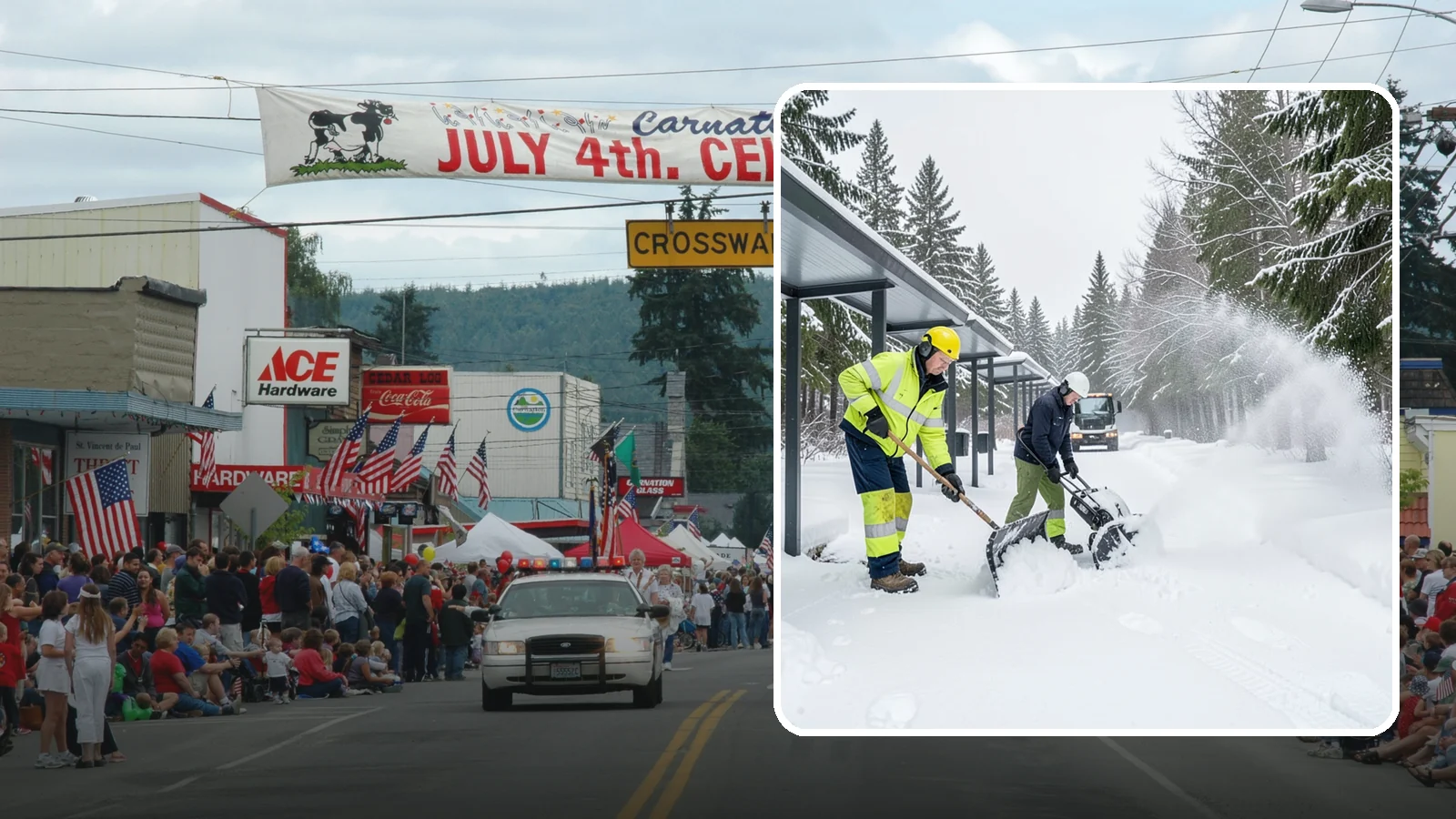 Handicap Parking Clearing in Carnation, King County, WA - We clear accessible parking stalls and their access aisles fully so they stay usable for Western Washington visitors all winter.