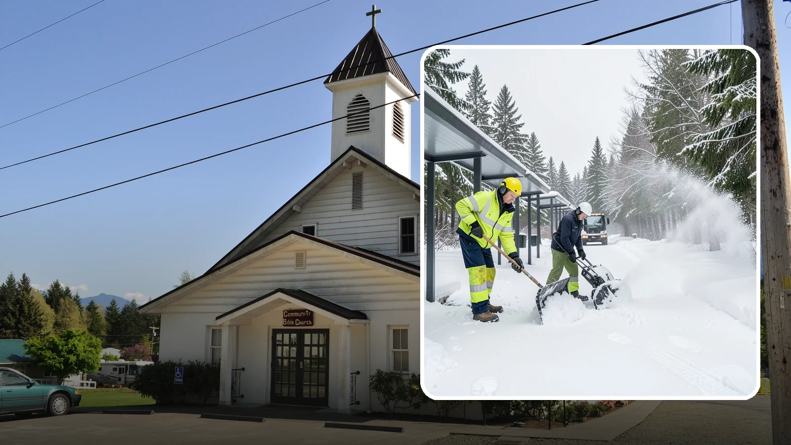 Handicap Parking Clearing in Concrete, Skagit County, WA - We clear accessible parking stalls and their access aisles fully so they stay usable for Western Washington visitors all winter.