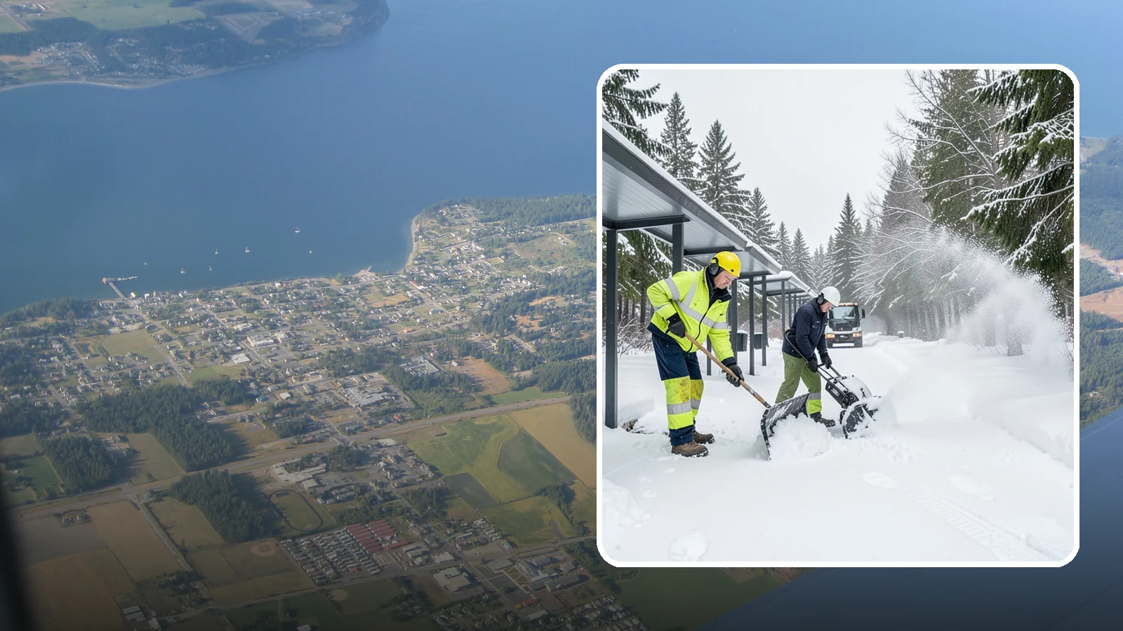 Handicap Parking Clearing in Coupeville, Island County, WA - We clear accessible parking stalls and their access aisles fully so they stay usable for Western Washington visitors all winter.