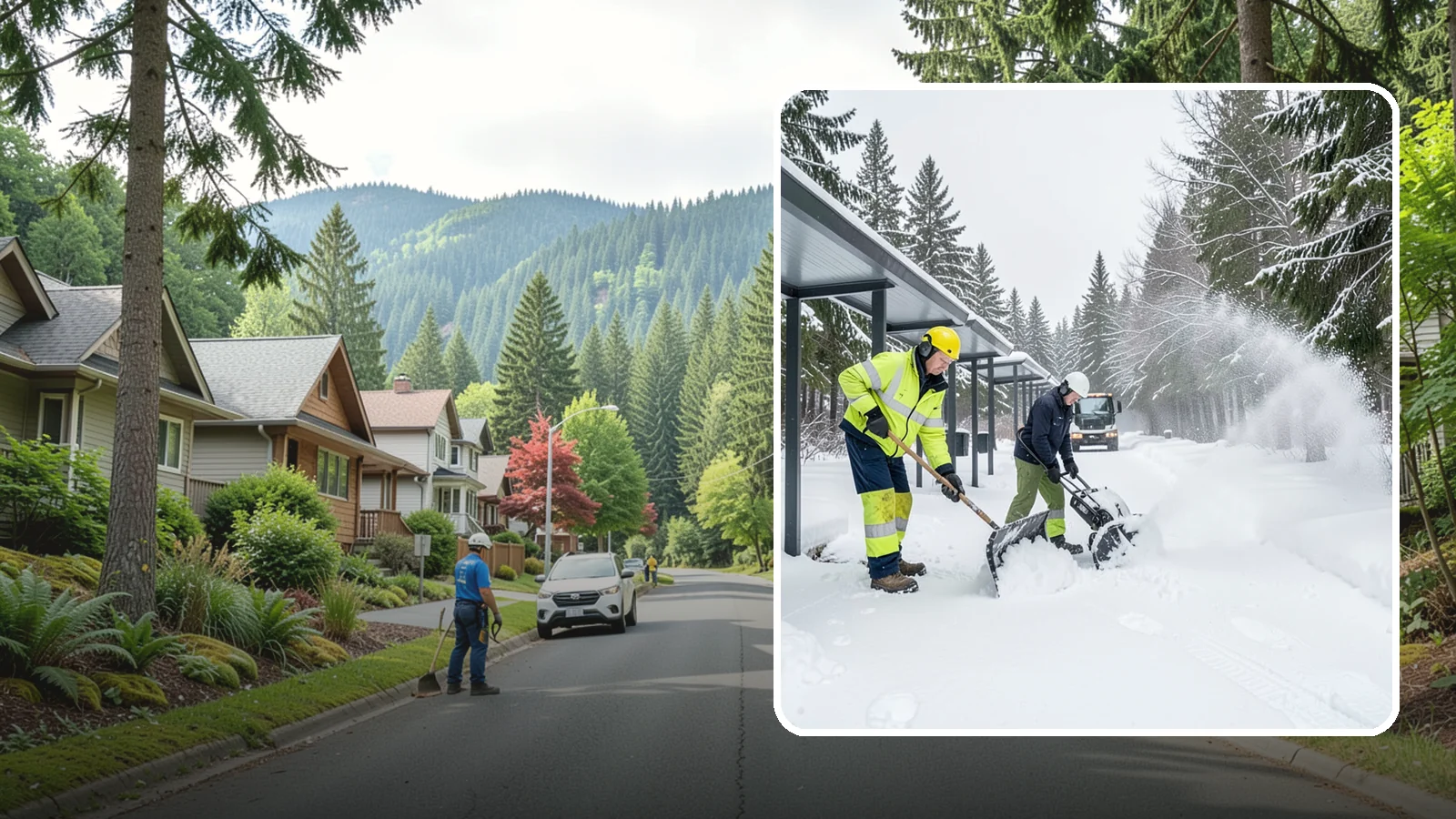 Handicap Parking Clearing in Darrington, Snohomish County, WA - We clear accessible parking stalls and their access aisles fully so they stay usable for Western Washington visitors all winter.