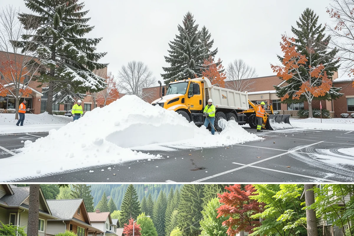 Handicap Parking Clearing in Darrington, Snohomish County, WA - Cleared before business hours after each snow event across the winter season.