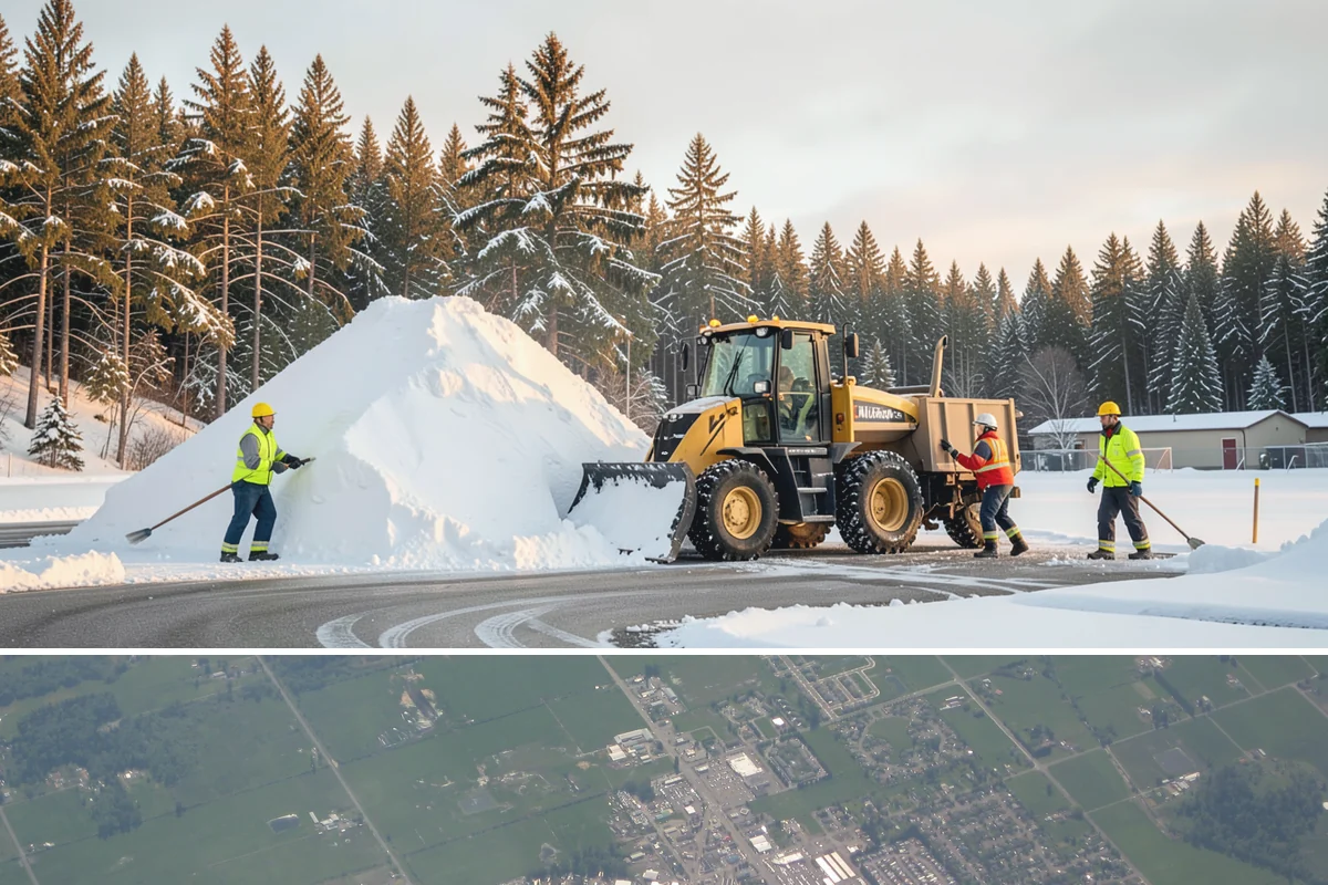 Handicap Parking Clearing in Enumclaw, King County, WA - Cleared before business hours after each snow event across the winter season.