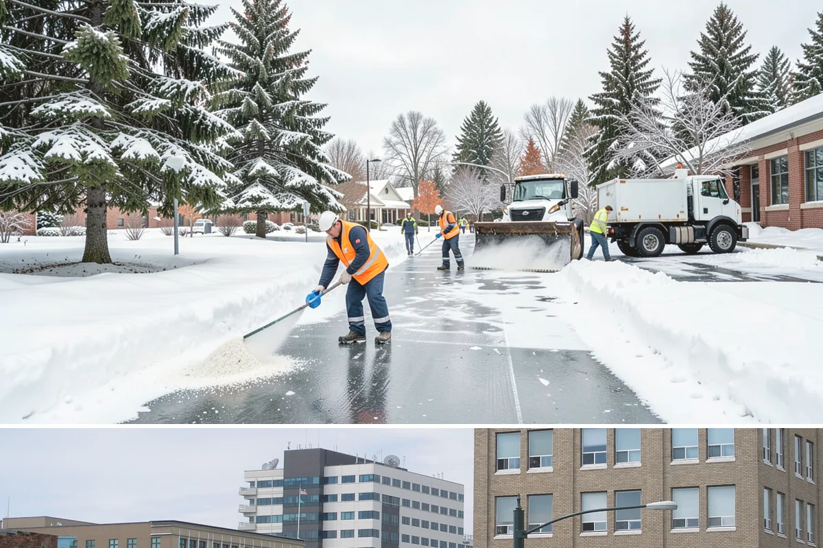 Handicap Parking Clearing in Everett, Snohomish County, WA - Cleared before business hours after each snow event across the winter season.