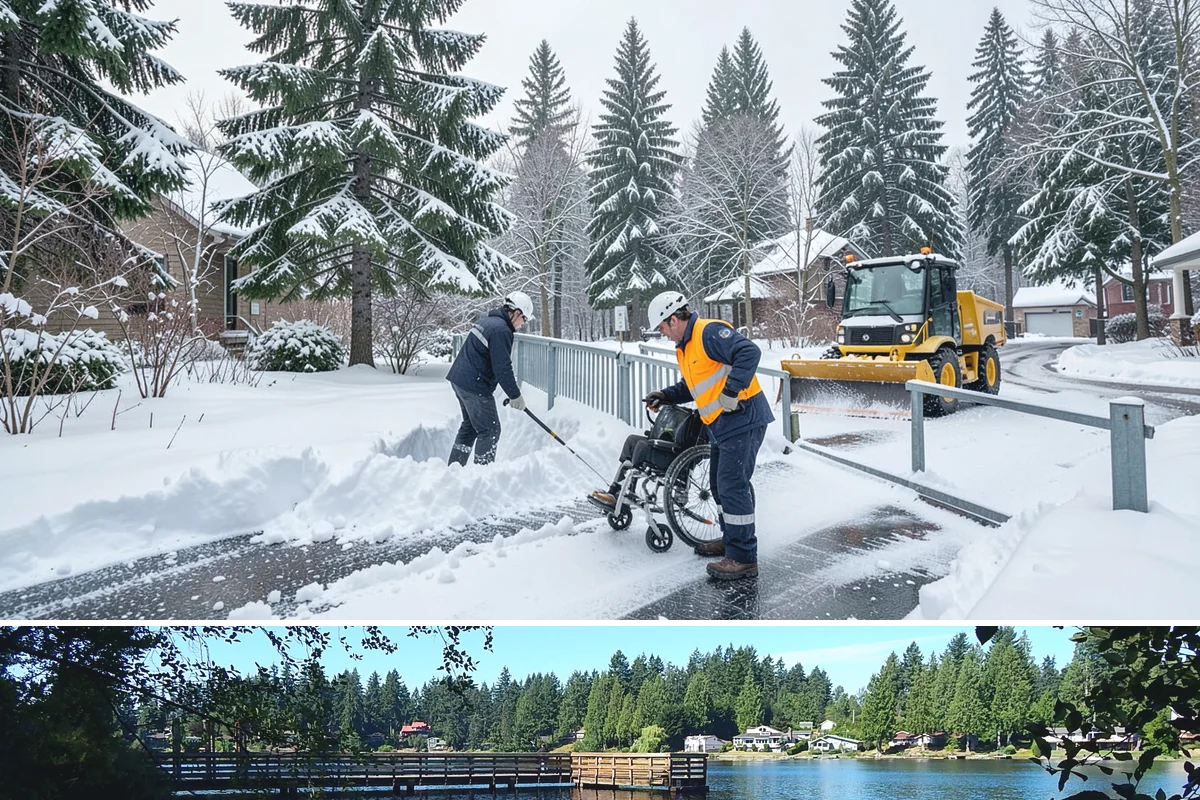 Handicap Parking Clearing in Federal Way, King County, WA - Cleared before business hours after each snow event across the winter season.