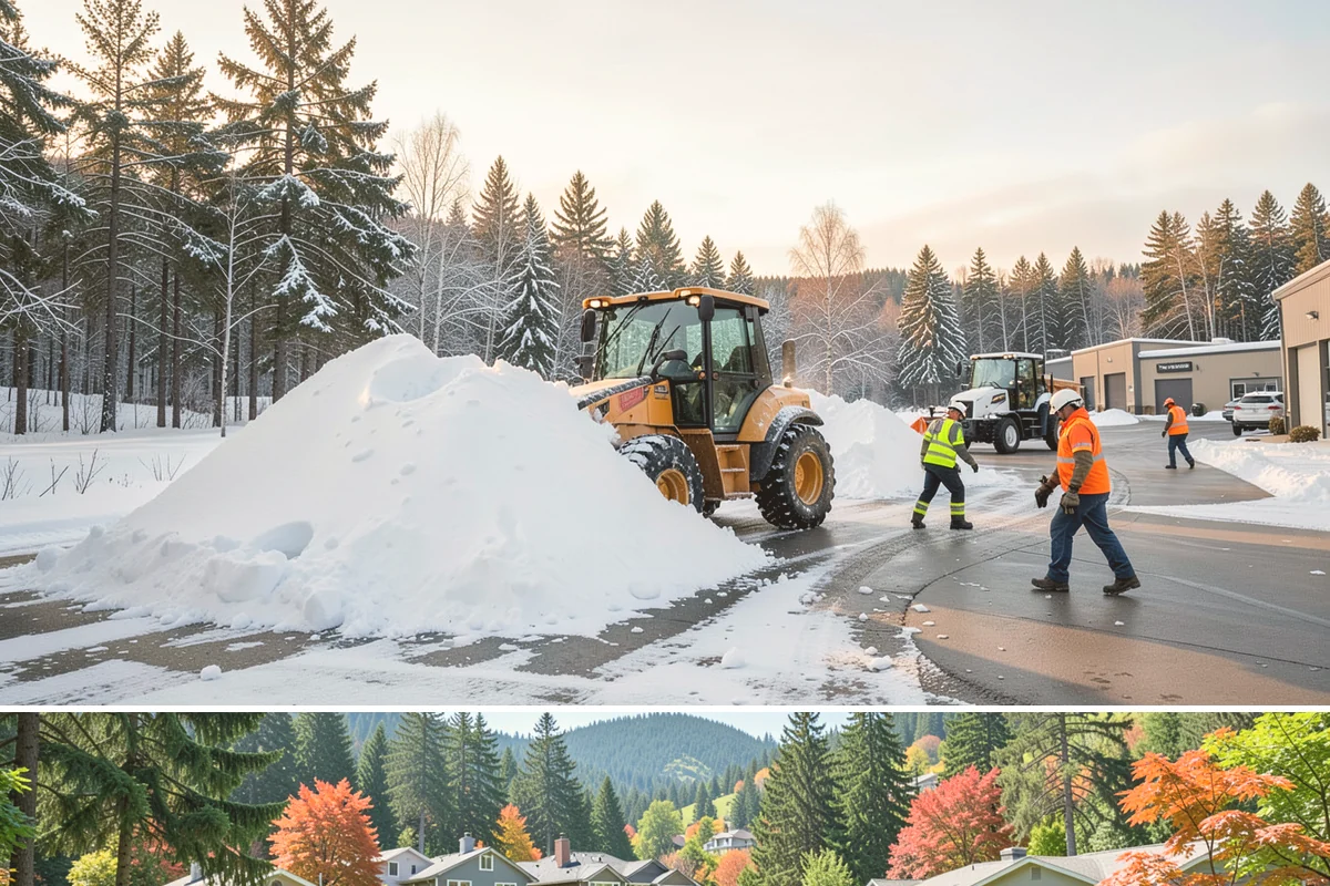 Handicap Parking Clearing in Fircrest, Pierce County, WA - Cleared before business hours after each snow event across the winter season.