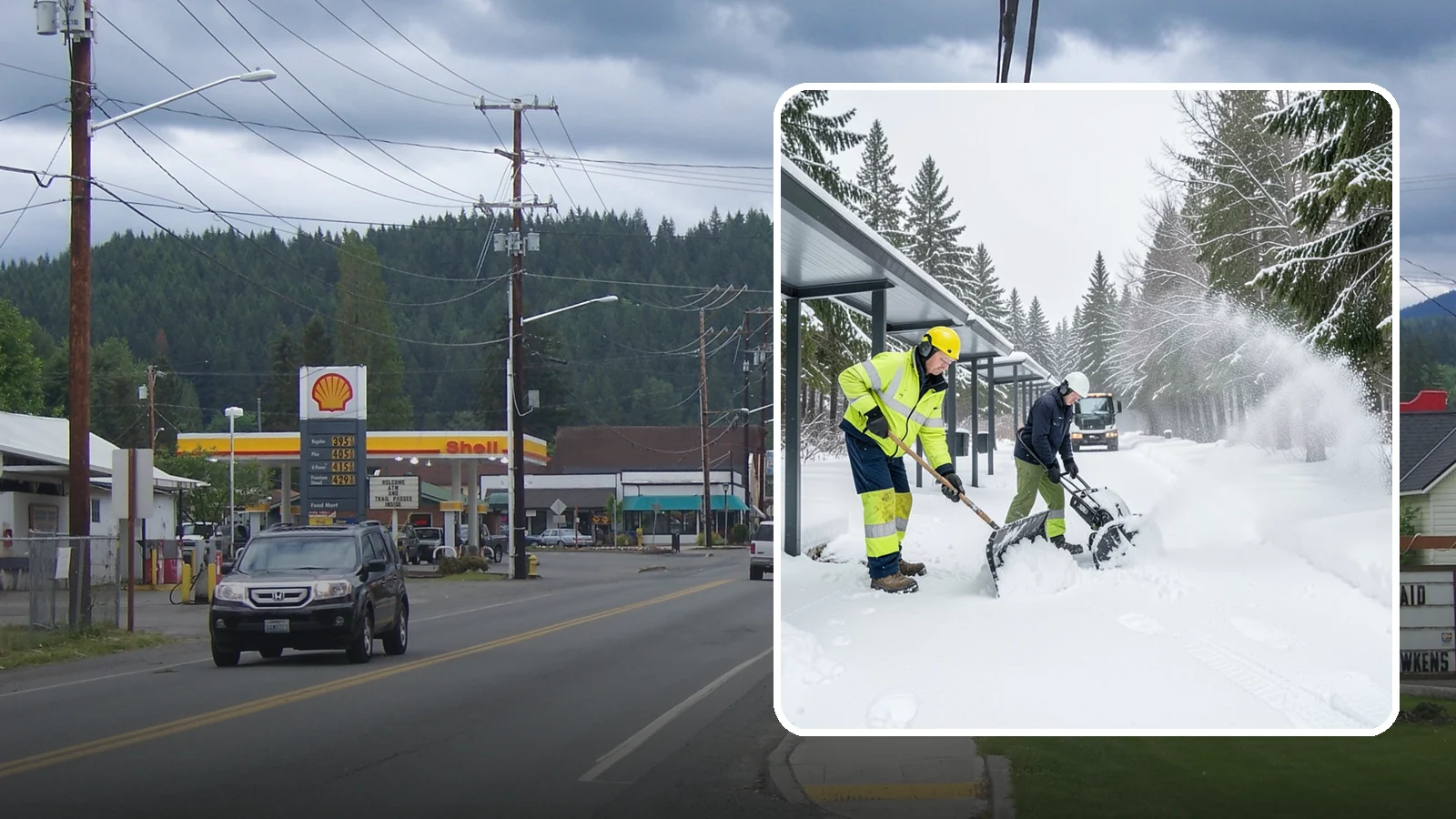 Handicap Parking Clearing in Granite Falls, Snohomish County, WA - We clear accessible parking stalls and their access aisles fully so they stay usable for Western Washington visitors all winter.