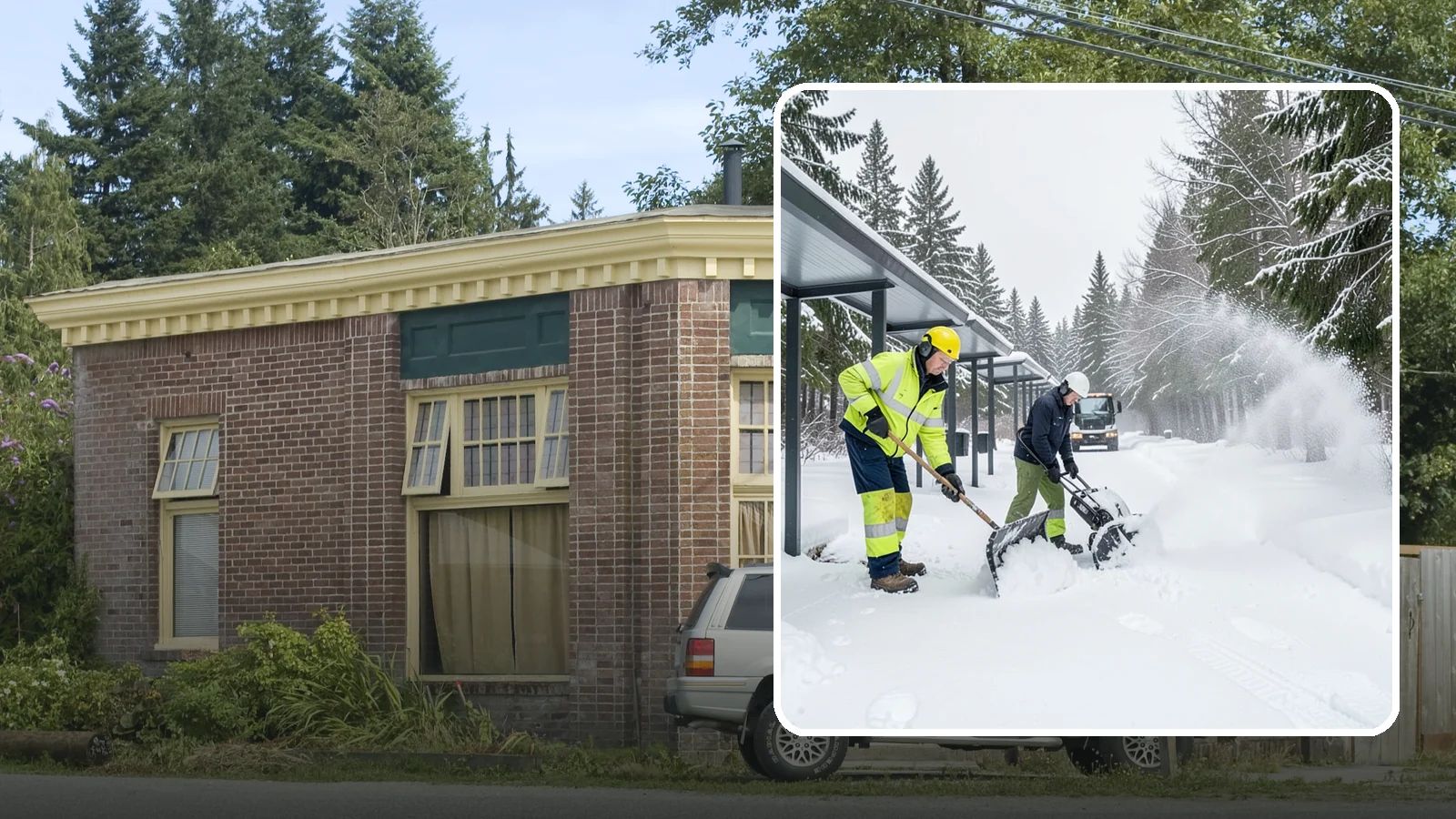 Handicap Parking Clearing in Hamilton, Skagit County, WA - We clear accessible parking stalls and their access aisles fully so they stay usable for Western Washington visitors all winter.