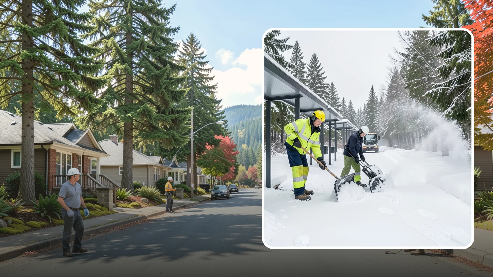 Handicap Parking Clearing in Hunts Point, King County, WA - We clear accessible parking stalls and their access aisles fully so they stay usable for Western Washington visitors all winter.