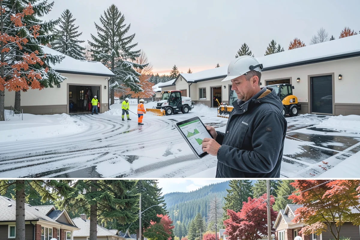 Handicap Parking Clearing in Hunts Point, King County, WA - Cleared before business hours after each snow event across the winter season.
