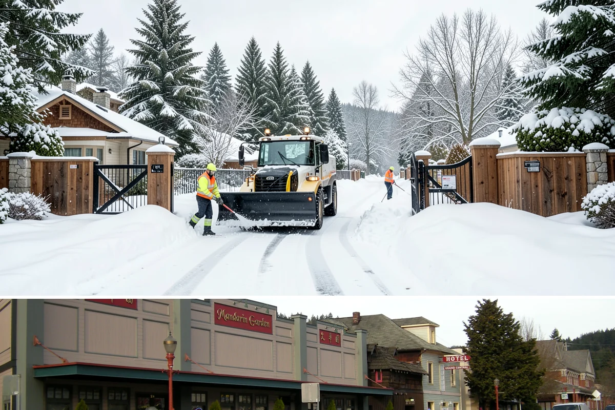 Handicap Parking Clearing in Issaquah, King County, WA - Cleared before business hours after each snow event across the winter season.