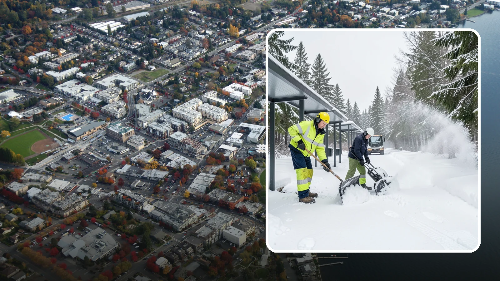 Handicap Parking Clearing in Kirkland, King County, WA - We clear accessible parking stalls and their access aisles fully so they stay usable for Western Washington visitors all winter.