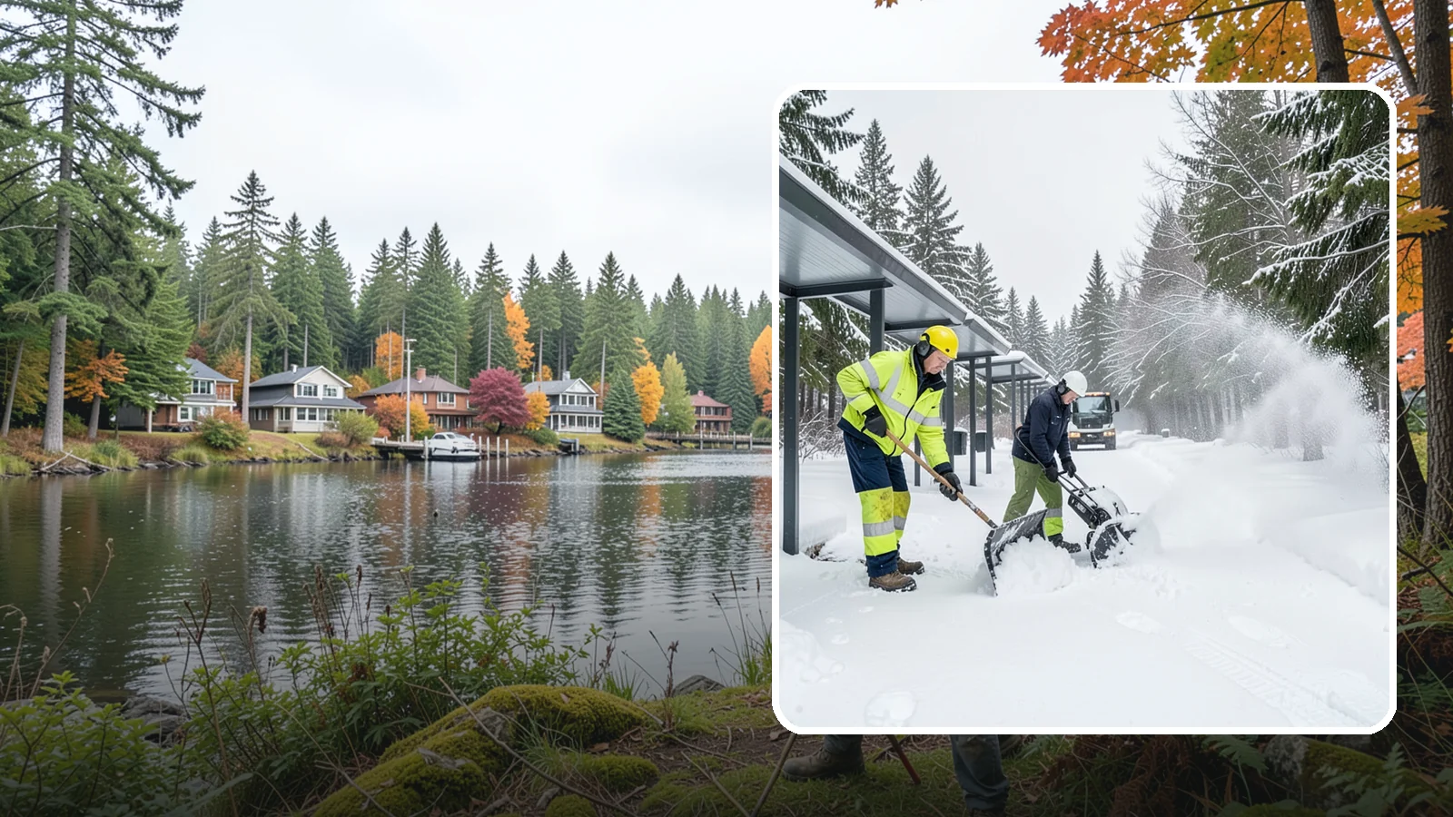 Handicap Parking Clearing in La Conner, Skagit County, WA - We clear accessible parking stalls and their access aisles fully so they stay usable for Western Washington visitors all winter.