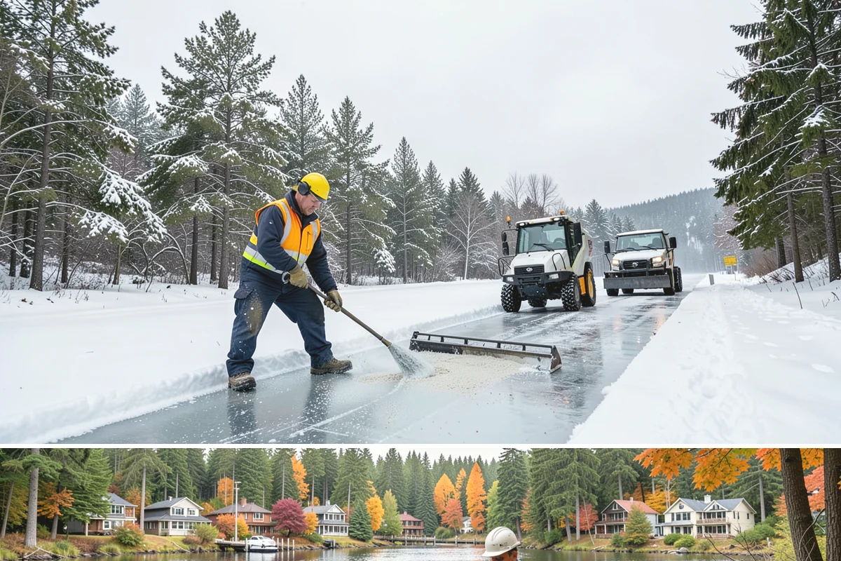 Handicap Parking Clearing in La Conner, Skagit County, WA - Cleared before business hours after each snow event across the winter season.