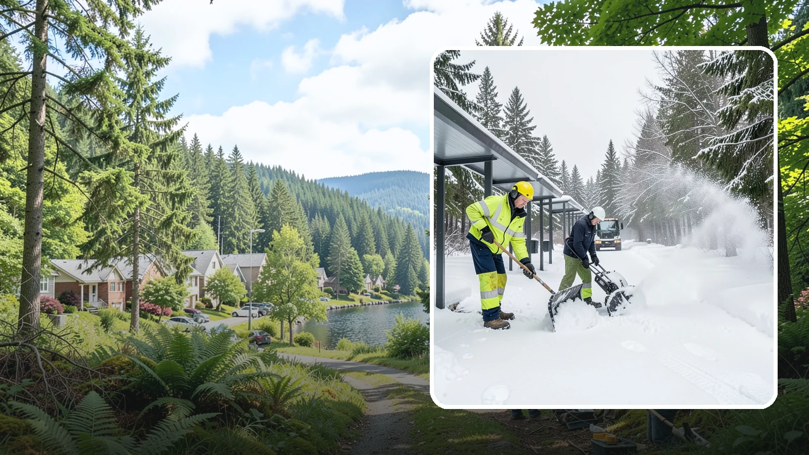 Handicap Parking Clearing in Lake Forest Park, King County, WA - We clear accessible parking stalls and their access aisles fully so they stay usable for Western Washington visitors all winter.