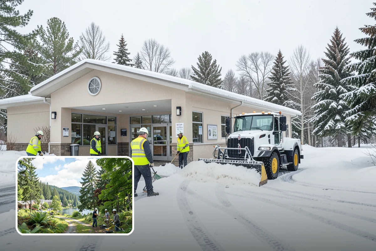 Handicap Parking Clearing in Lake Forest Park, King County, WA - Keeps accessible stalls truly usable in winter