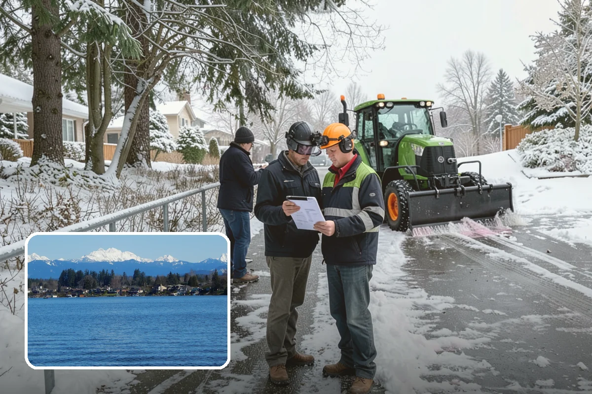 Handicap Parking Clearing in Lake Stevens, Snohomish County, WA - Keeps accessible stalls truly usable in winter