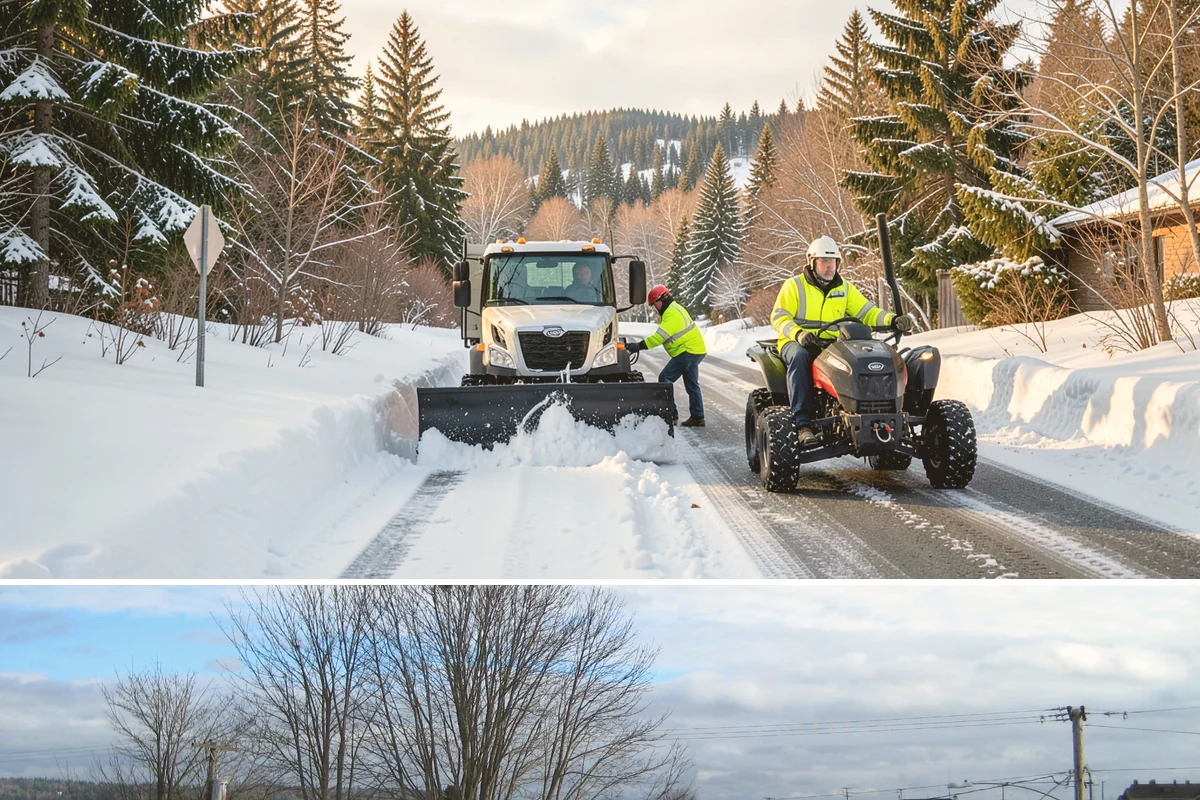 Handicap Parking Clearing in Langley, Island County, WA - Cleared before business hours after each snow event across the winter season.