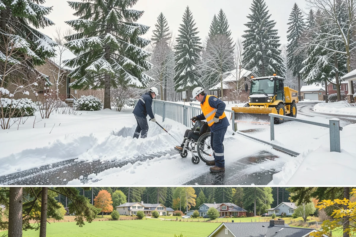Handicap Parking Clearing in Lyman, Skagit County, WA - Cleared before business hours after each snow event across the winter season.