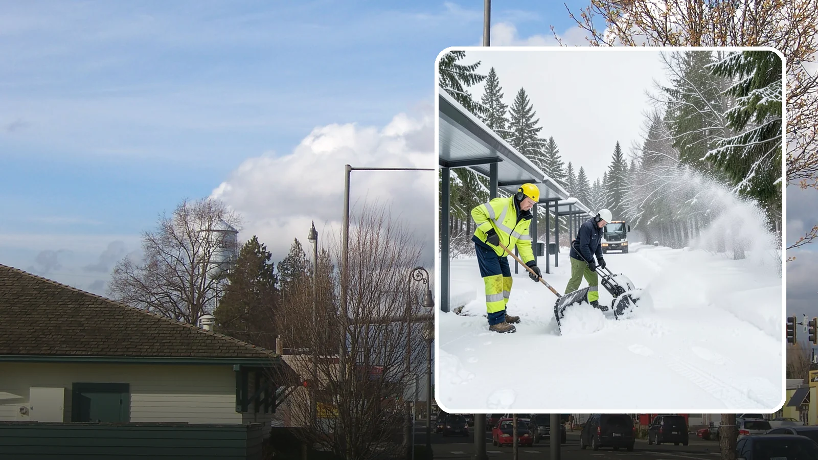 Handicap Parking Clearing in Marysville, Snohomish County, WA - We clear accessible parking stalls and their access aisles fully so they stay usable for Western Washington visitors all winter.
